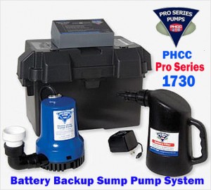 Battery backup sump pump system