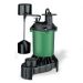 Myers MS50PV10, MS Series, Sump Pump with Vertical Float Swich, 1/2 HP, 115 Volts, 1 Phase, 1-1/2 NPT Discharge, 62 GPM Max, 24 ft Max Head, Automatic, 10 ft Cord